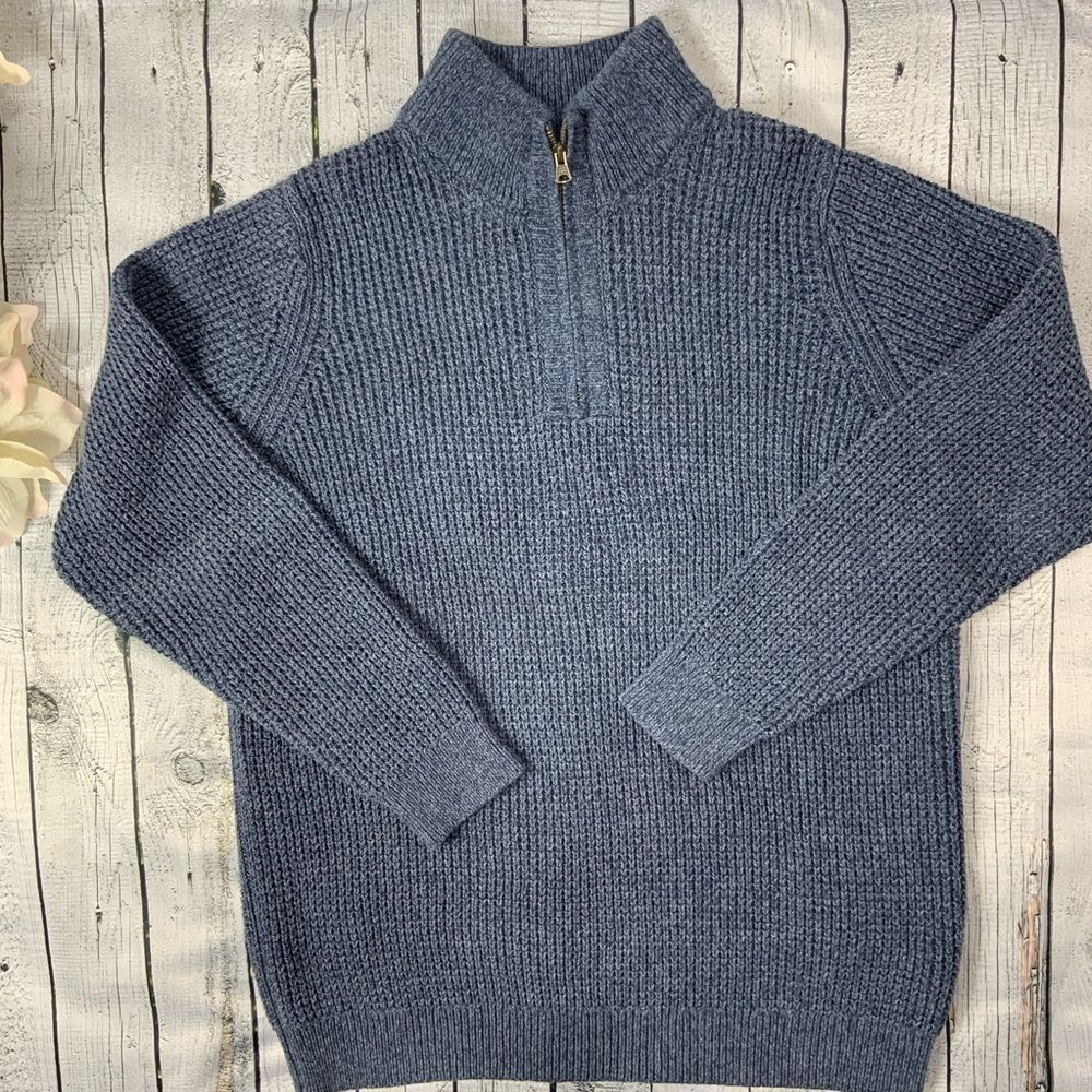L. L. BEAN 1/4 zip 100% organic cotton Mens sweater